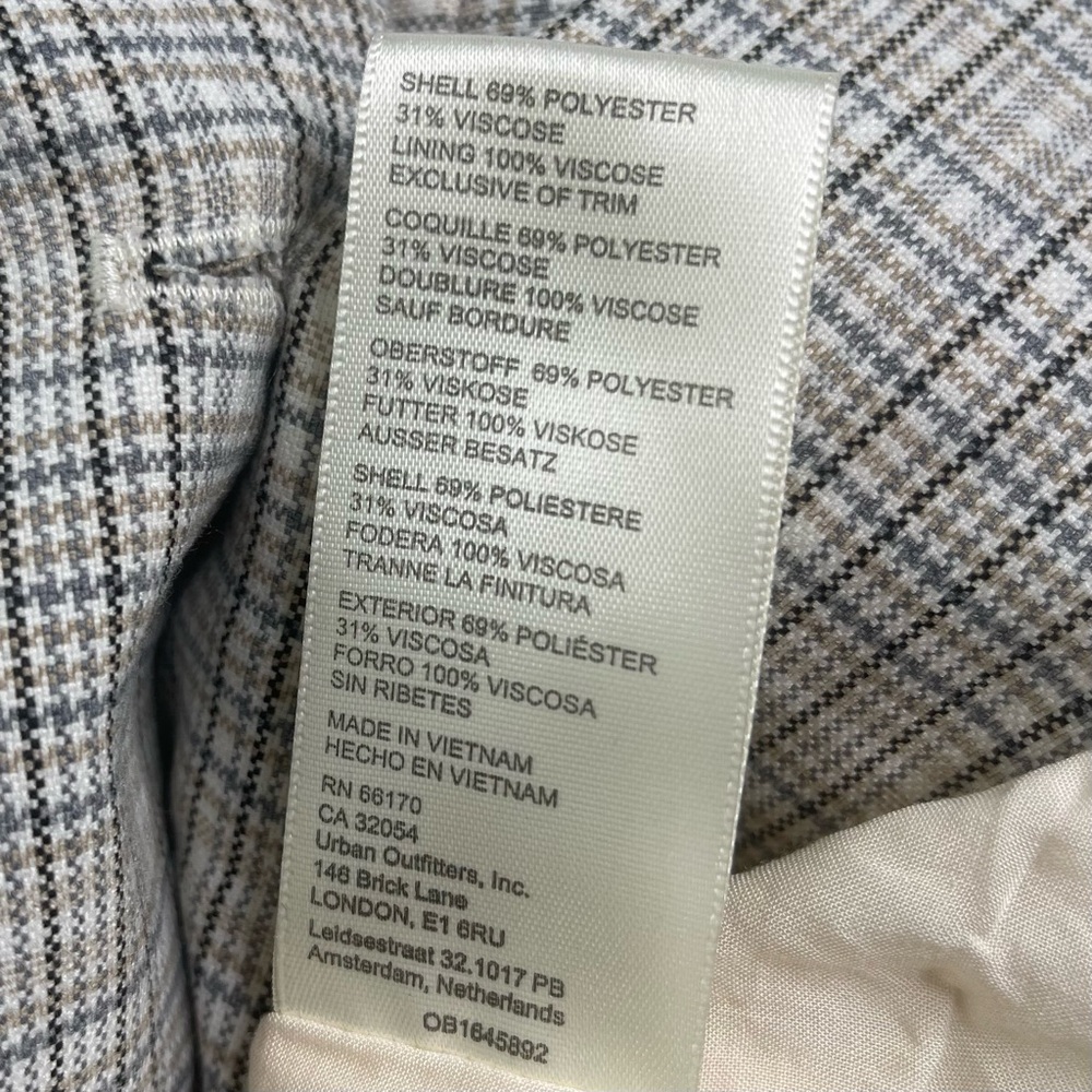 Free People Beige Plaid Belted Blazer Like New - Picture 11 of 12